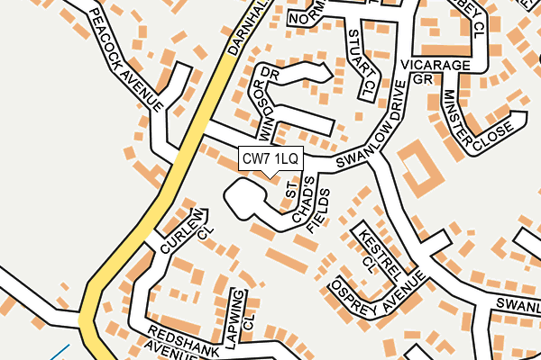 CW7 1LQ map - OS OpenMap – Local (Ordnance Survey)
