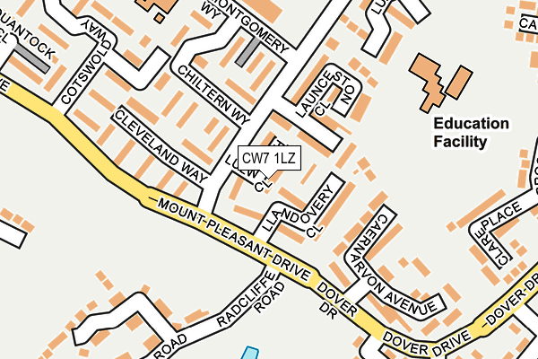 CW7 1LZ map - OS OpenMap – Local (Ordnance Survey)