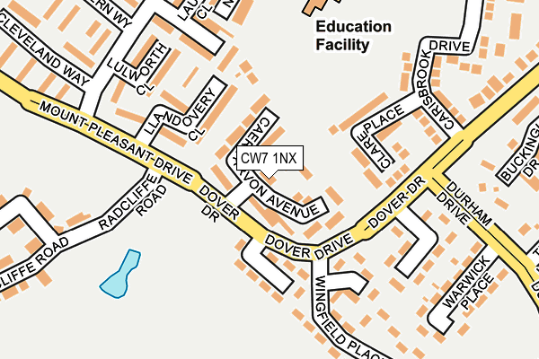 CW7 1NX map - OS OpenMap – Local (Ordnance Survey)