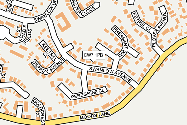 CW7 1PB map - OS OpenMap – Local (Ordnance Survey)