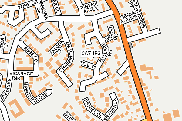 CW7 1PG map - OS OpenMap – Local (Ordnance Survey)