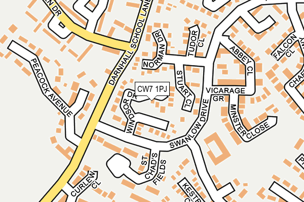 CW7 1PJ map - OS OpenMap – Local (Ordnance Survey)