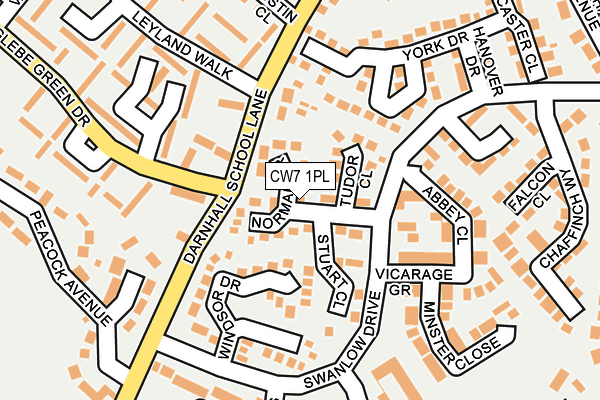 CW7 1PL map - OS OpenMap – Local (Ordnance Survey)