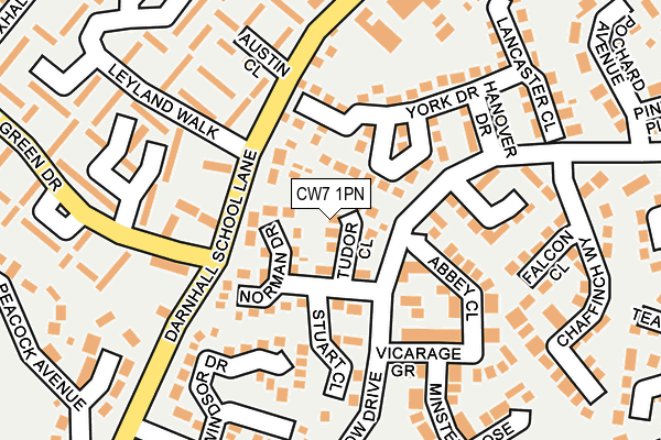 CW7 1PN map - OS OpenMap – Local (Ordnance Survey)