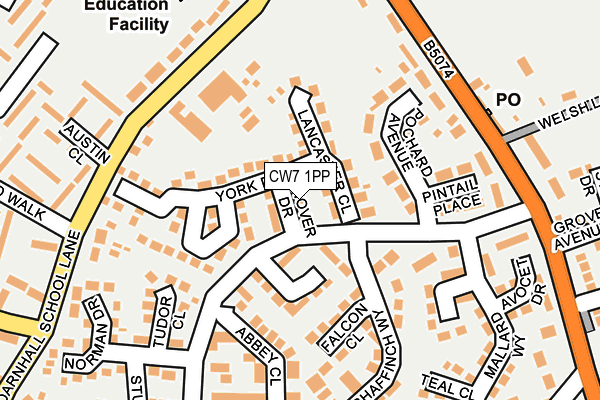 CW7 1PP map - OS OpenMap – Local (Ordnance Survey)