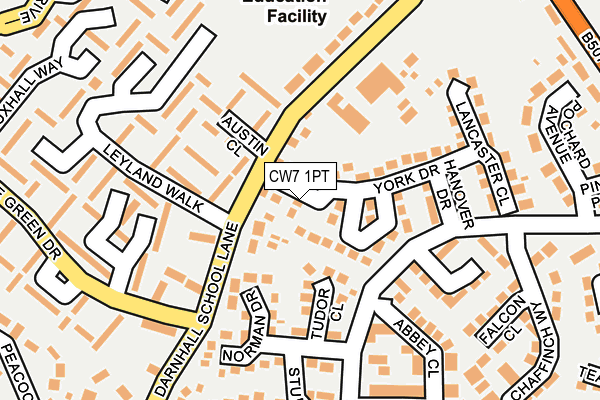 CW7 1PT map - OS OpenMap – Local (Ordnance Survey)