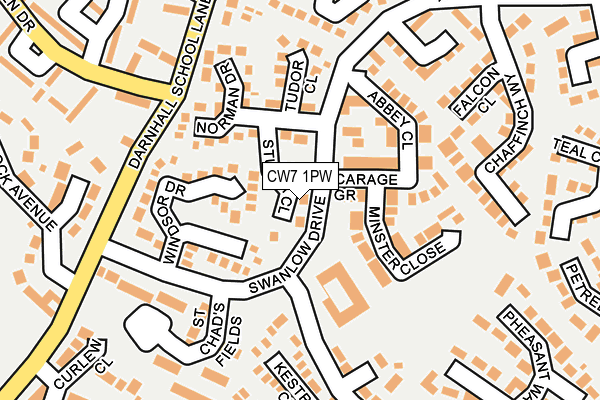 CW7 1PW map - OS OpenMap – Local (Ordnance Survey)