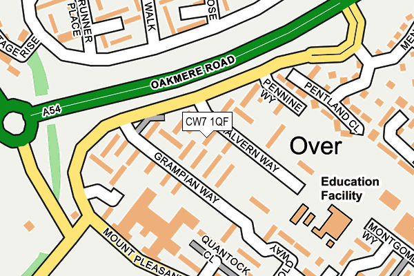 CW7 1QF map - OS OpenMap – Local (Ordnance Survey)