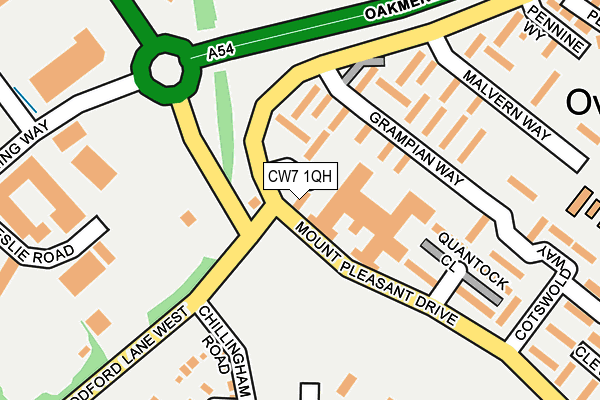 CW7 1QH map - OS OpenMap – Local (Ordnance Survey)