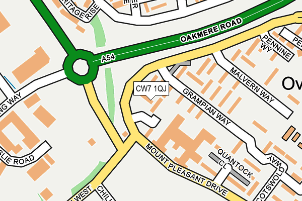 CW7 1QJ map - OS OpenMap – Local (Ordnance Survey)
