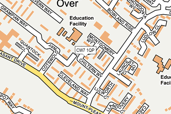 CW7 1QP map - OS OpenMap – Local (Ordnance Survey)