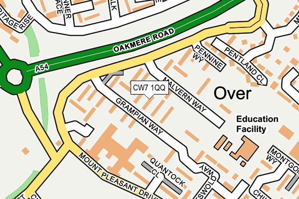 CW7 1QQ map - OS OpenMap – Local (Ordnance Survey)