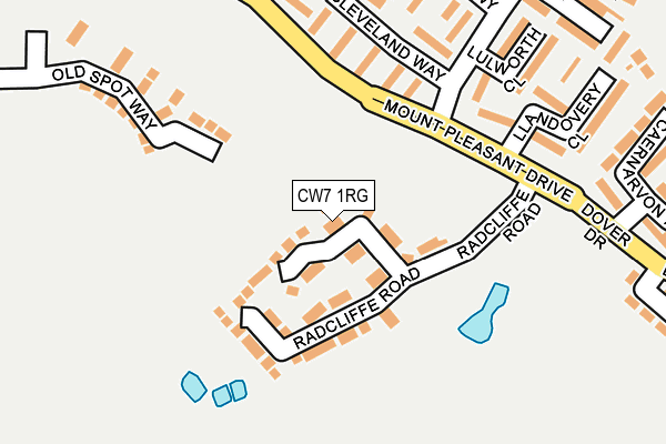 CW7 1RG map - OS OpenMap – Local (Ordnance Survey)