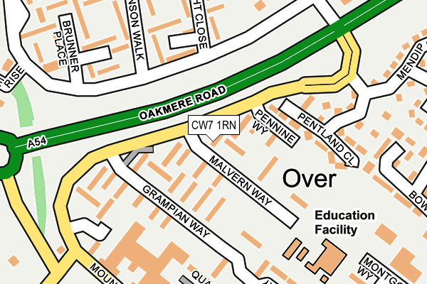 CW7 1RN map - OS OpenMap – Local (Ordnance Survey)