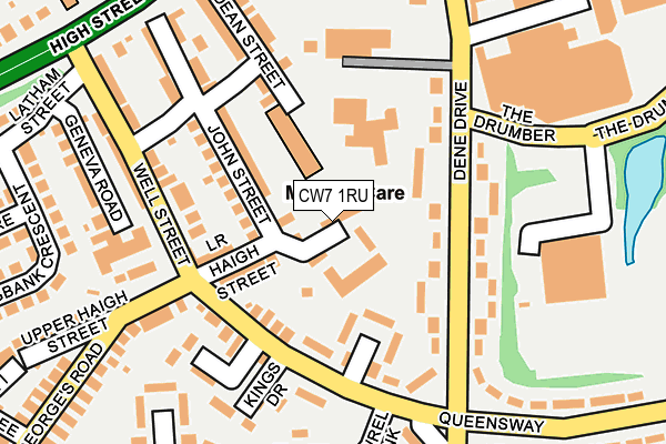 CW7 1RU map - OS OpenMap – Local (Ordnance Survey)