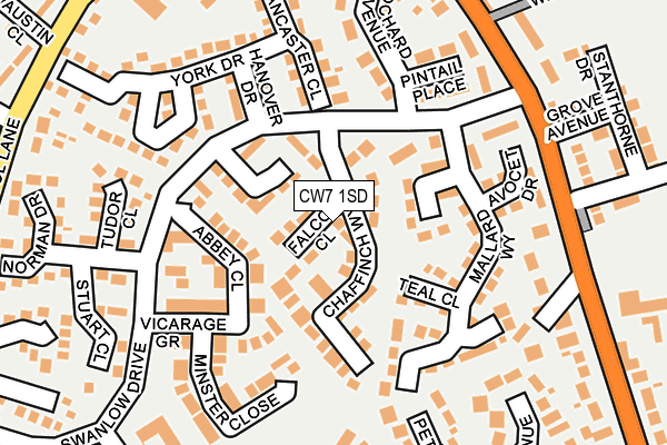 CW7 1SD map - OS OpenMap – Local (Ordnance Survey)