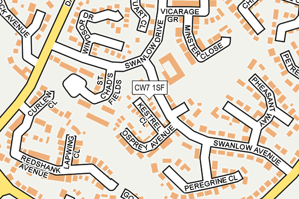 CW7 1SF map - OS OpenMap – Local (Ordnance Survey)