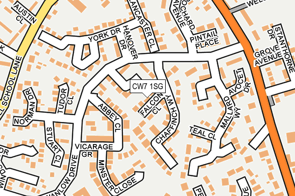 CW7 1SG map - OS OpenMap – Local (Ordnance Survey)