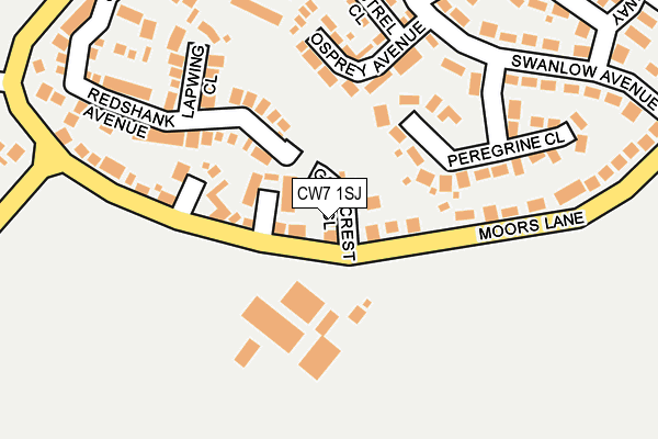 CW7 1SJ map - OS OpenMap – Local (Ordnance Survey)