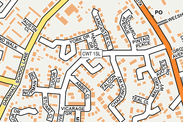 CW7 1SL map - OS OpenMap – Local (Ordnance Survey)