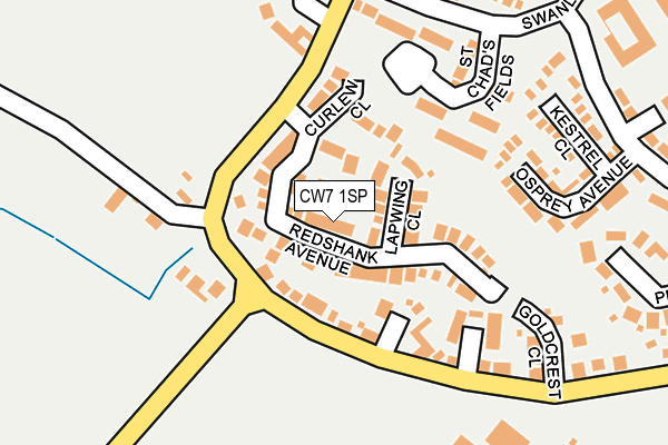 CW7 1SP map - OS OpenMap – Local (Ordnance Survey)