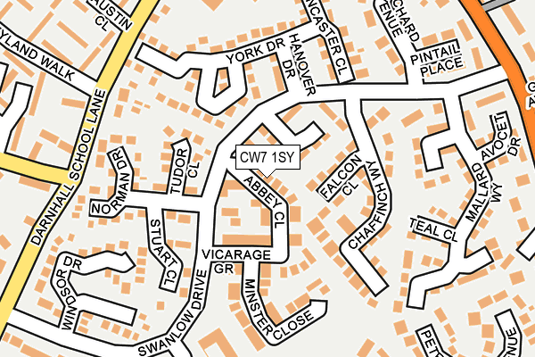 CW7 1SY map - OS OpenMap – Local (Ordnance Survey)