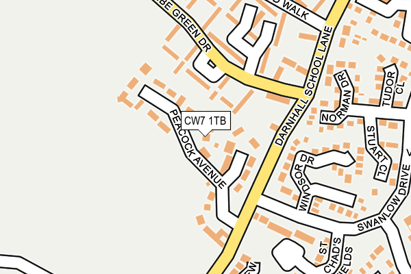 CW7 1TB map - OS OpenMap – Local (Ordnance Survey)