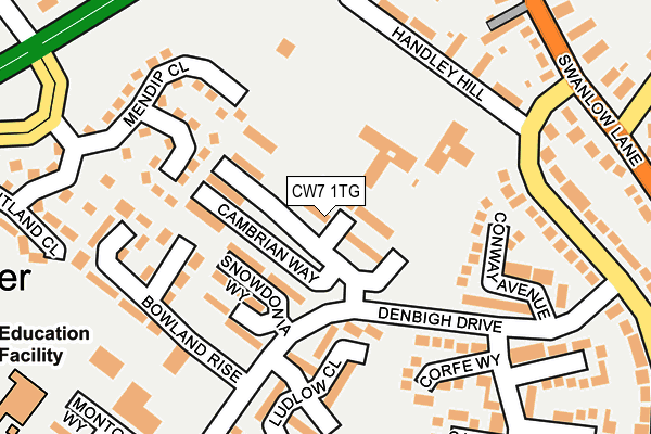 CW7 1TG map - OS OpenMap – Local (Ordnance Survey)