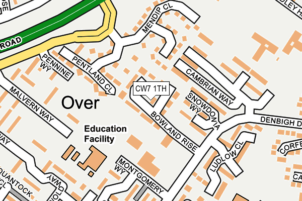 CW7 1TH map - OS OpenMap – Local (Ordnance Survey)