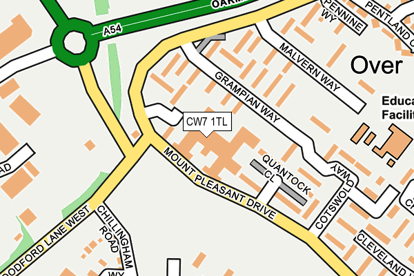 CW7 1TL map - OS OpenMap – Local (Ordnance Survey)