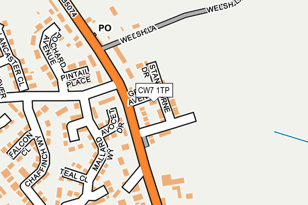 CW7 1TP map - OS OpenMap – Local (Ordnance Survey)