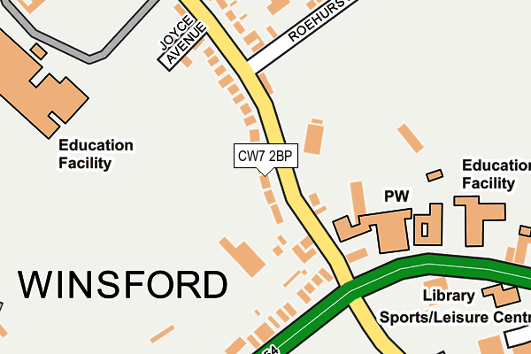 Map of OVER ESTATES (WINSFORD) LIMITED at local scale