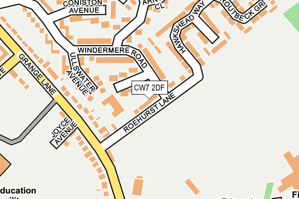 CW7 2DF map - OS OpenMap – Local (Ordnance Survey)