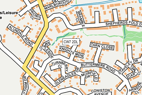CW7 2DL map - OS OpenMap – Local (Ordnance Survey)