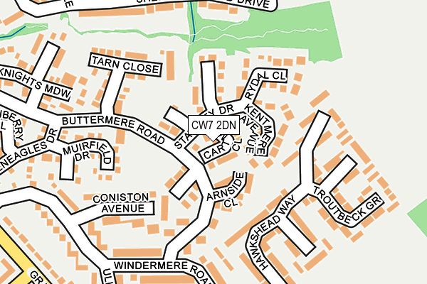 CW7 2DN map - OS OpenMap – Local (Ordnance Survey)