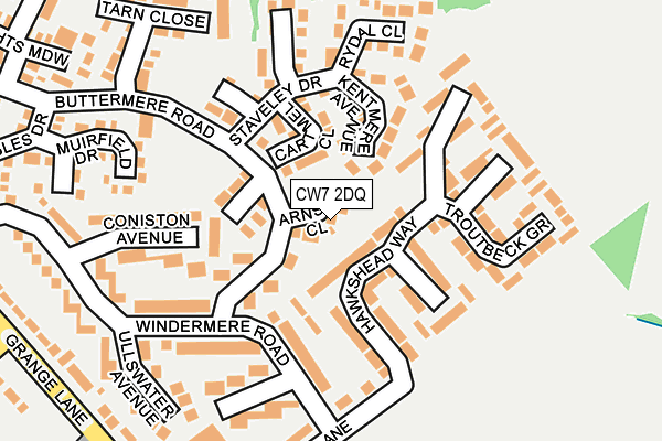 CW7 2DQ map - OS OpenMap – Local (Ordnance Survey)