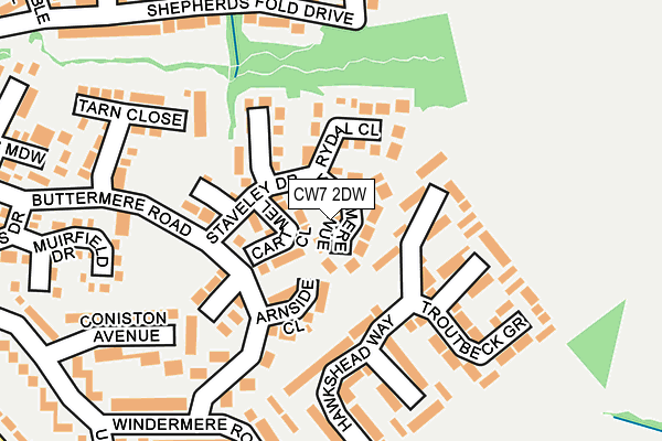 CW7 2DW map - OS OpenMap – Local (Ordnance Survey)