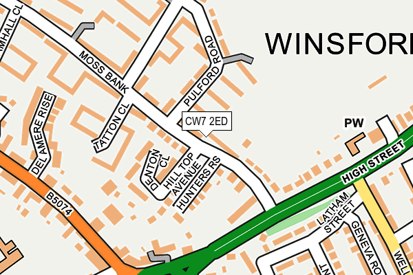 CW7 2ED map - OS OpenMap – Local (Ordnance Survey)
