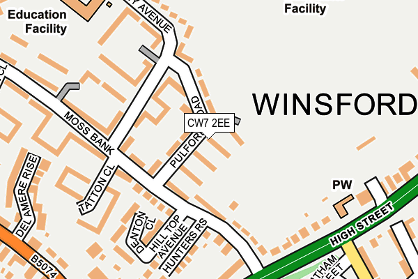 CW7 2EE map - OS OpenMap – Local (Ordnance Survey)