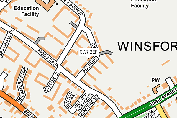 CW7 2EF map - OS OpenMap – Local (Ordnance Survey)