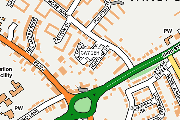 CW7 2EH map - OS OpenMap – Local (Ordnance Survey)