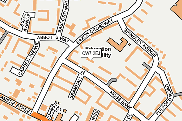 CW7 2EJ map - OS OpenMap – Local (Ordnance Survey)