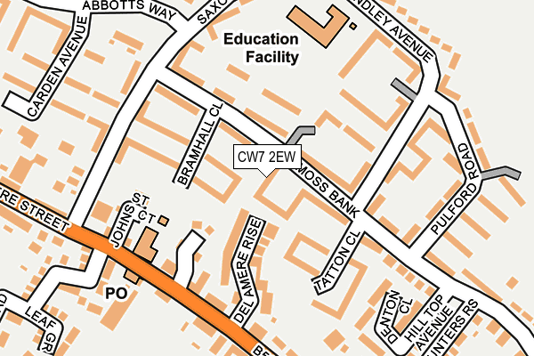 CW7 2EW map - OS OpenMap – Local (Ordnance Survey)