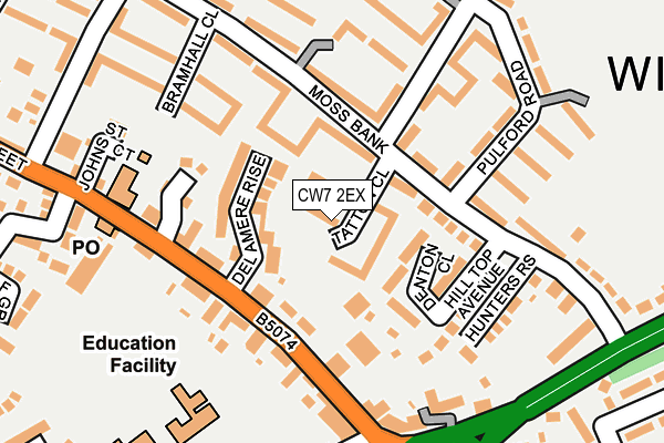 CW7 2EX map - OS OpenMap – Local (Ordnance Survey)