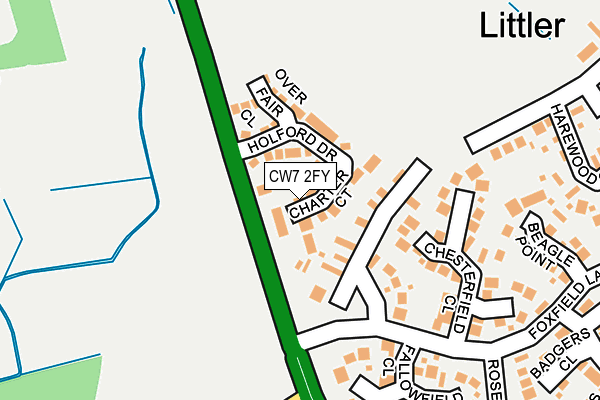 CW7 2FY map - OS OpenMap – Local (Ordnance Survey)
