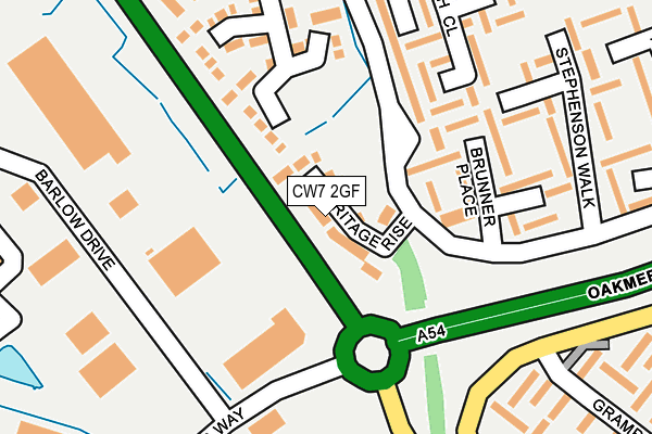 CW7 2GF map - OS OpenMap – Local (Ordnance Survey)