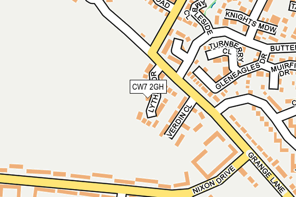CW7 2GH map - OS OpenMap – Local (Ordnance Survey)