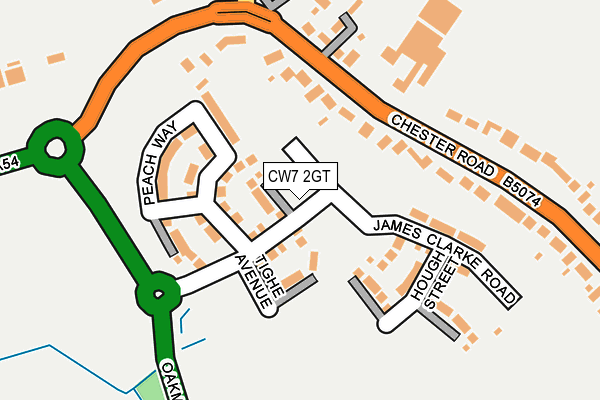 CW7 2GT map - OS OpenMap – Local (Ordnance Survey)