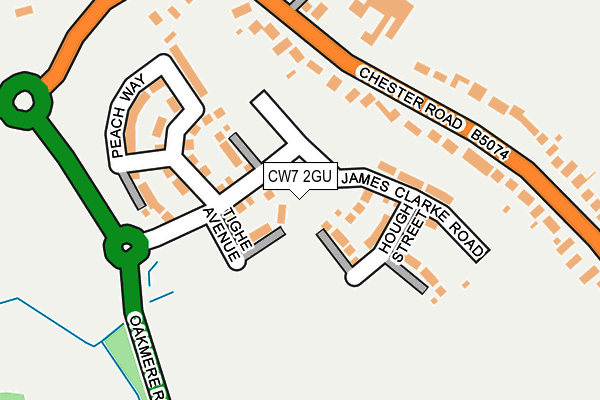 CW7 2GU map - OS OpenMap – Local (Ordnance Survey)
