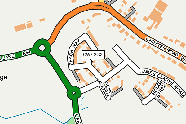 CW7 2GX map - OS OpenMap – Local (Ordnance Survey)